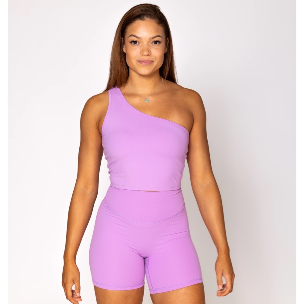 P'tula Purple One-Shoulder Crop Top